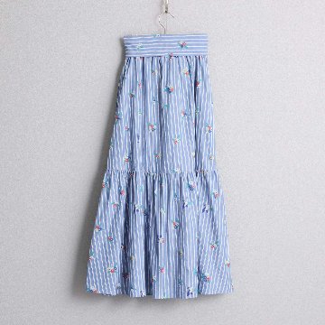 4月中旬～下旬お届け予定『Robin stripe』 Tiered skirt 【全3色】の画像