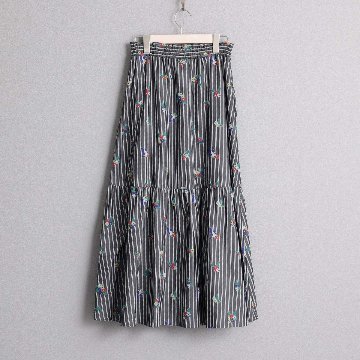 4月中旬～下旬お届け予定『Robin stripe』 Tiered skirt 【全3色】の画像