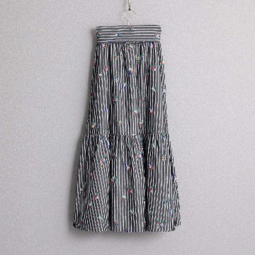 4月中旬～下旬お届け予定『Robin stripe』 Tiered skirt 【全3色】の画像