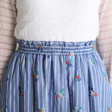 4月中旬～下旬お届け予定『Robin stripe』 Tiered skirt 【全3色】の画像