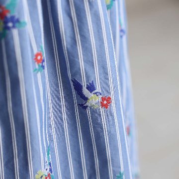 4月中旬～下旬お届け予定『Robin stripe』 Tiered skirt 【全3色】の画像