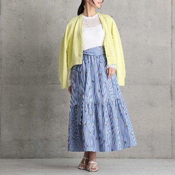 4月中旬～下旬お届け予定『Robin stripe』 Tiered skirt 【全3色】の画像