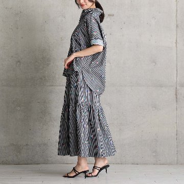 4月中旬～下旬お届け予定『Robin stripe』 Tiered skirt 【全3色】の画像