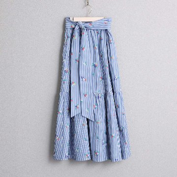 4月中旬～下旬お届け予定『Robin stripe』 Tiered skirt 【全3色】の画像