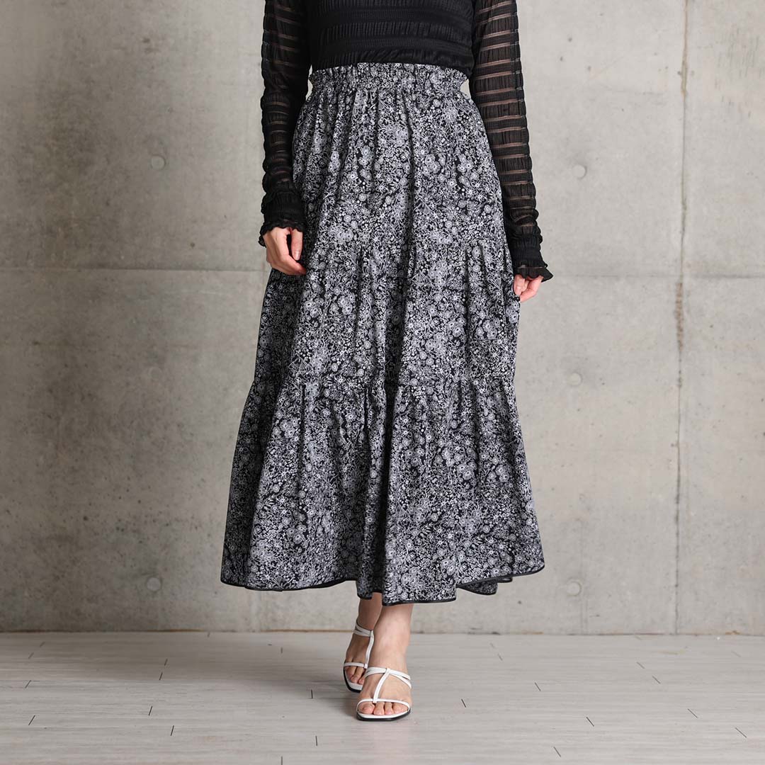 4月中旬～下旬『Robin flower』 Tiered skirt 【全2色】の画像