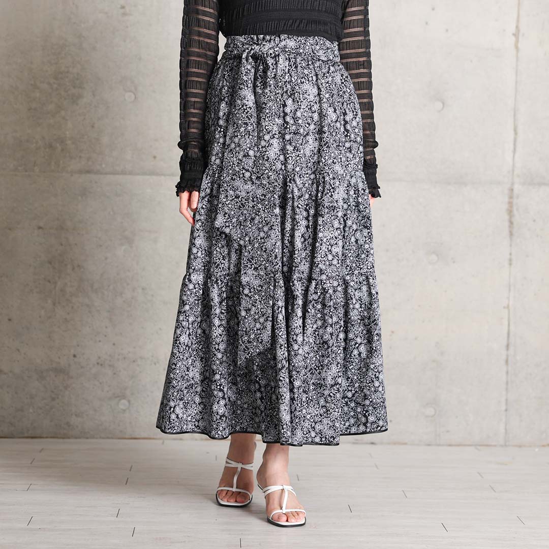 4月中旬～下旬『Robin flower』 Tiered skirt 【全2色】の画像