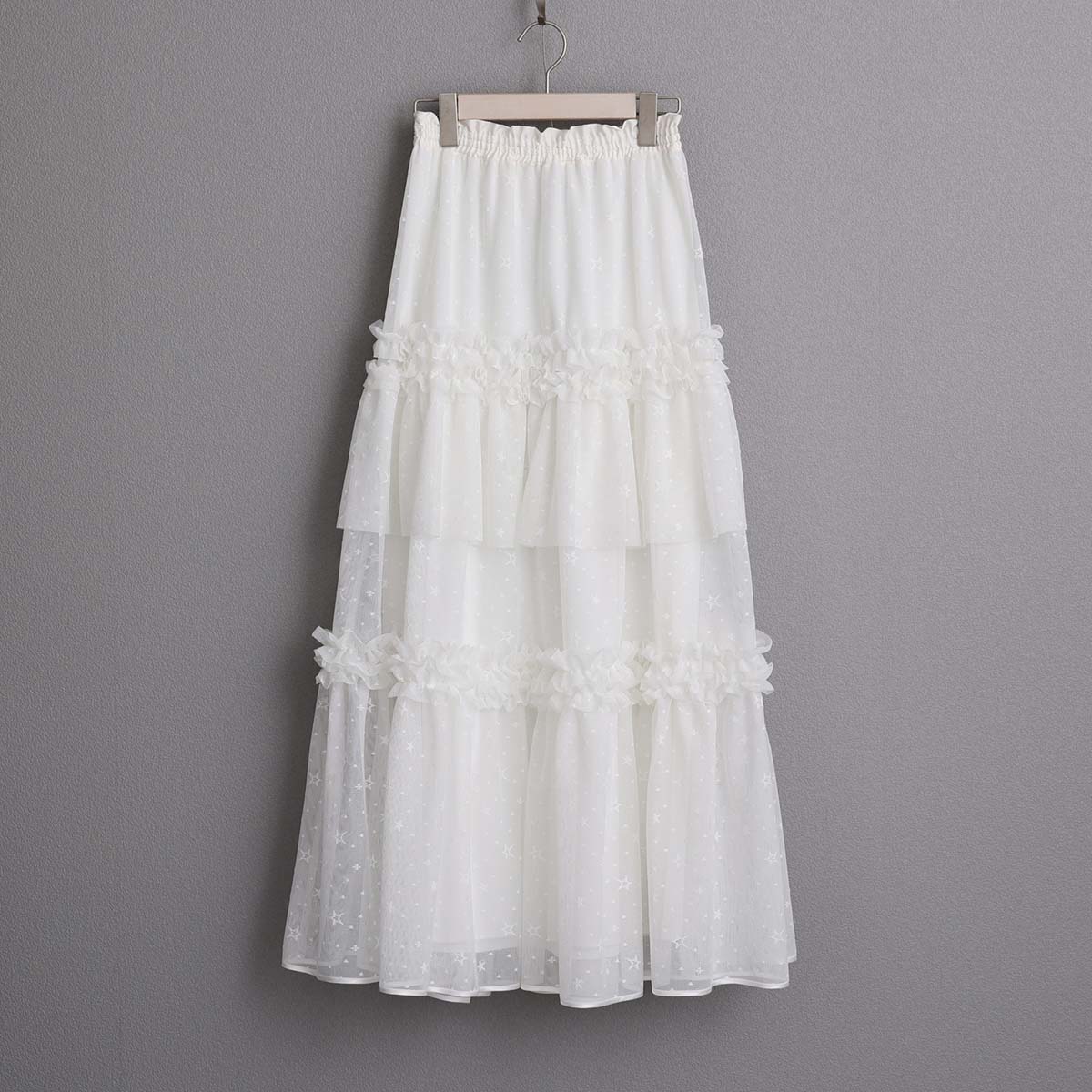 4月中旬~下旬お届け予定『Stella tulle』 Tiered skirt 【全2色】の画像