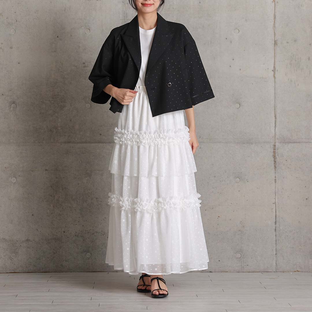 4月中旬~下旬お届け予定『Stella tulle』 Tiered skirt 【全2色】の画像