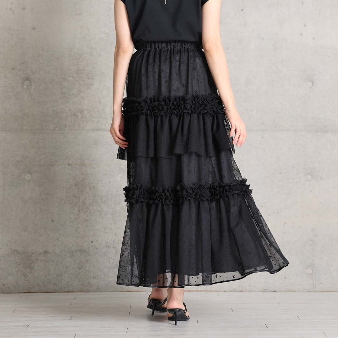 4月中旬~下旬お届け予定『Stella tulle』 Tiered skirt 【全2色】の画像