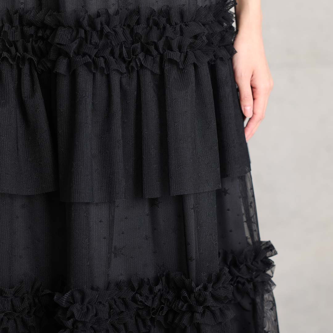 4月中旬~下旬お届け予定『Stella tulle』 Tiered skirt 【全2色】の画像