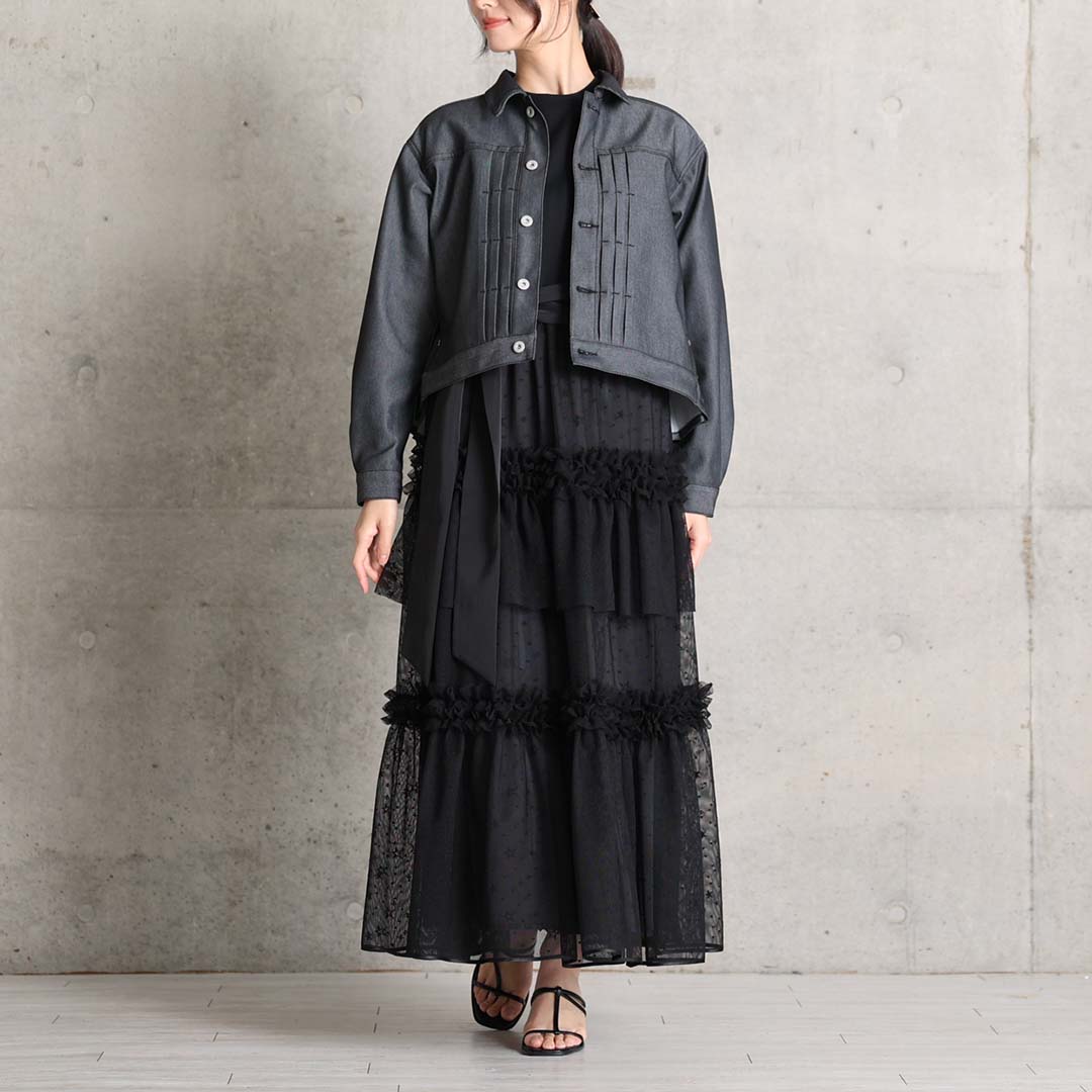 4月中旬~下旬お届け予定『Stella tulle』 Tiered skirt 【全2色】の画像