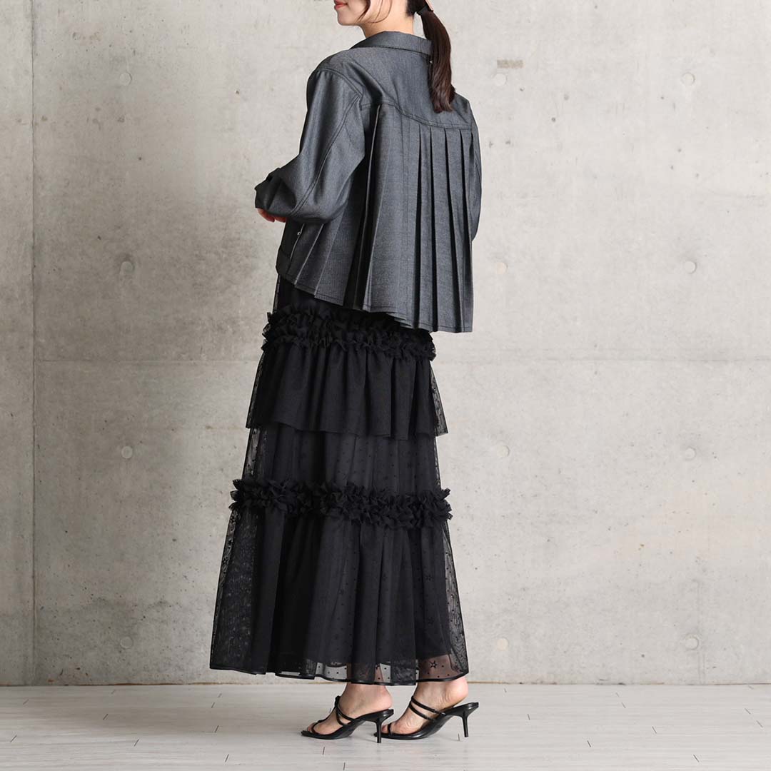 4月中旬~下旬お届け予定『Stella tulle』 Tiered skirt 【全2色】の画像