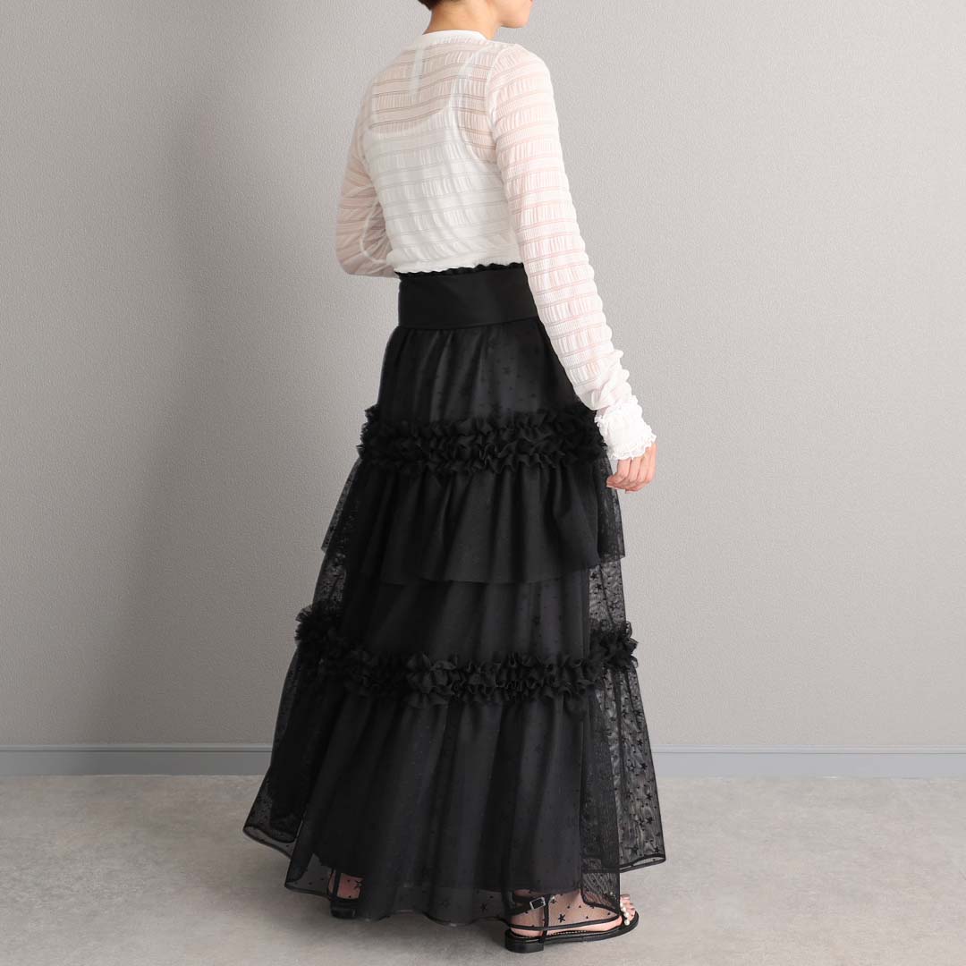 4月中旬~下旬お届け予定『Stella tulle』 Tiered skirt 【全2色】の画像