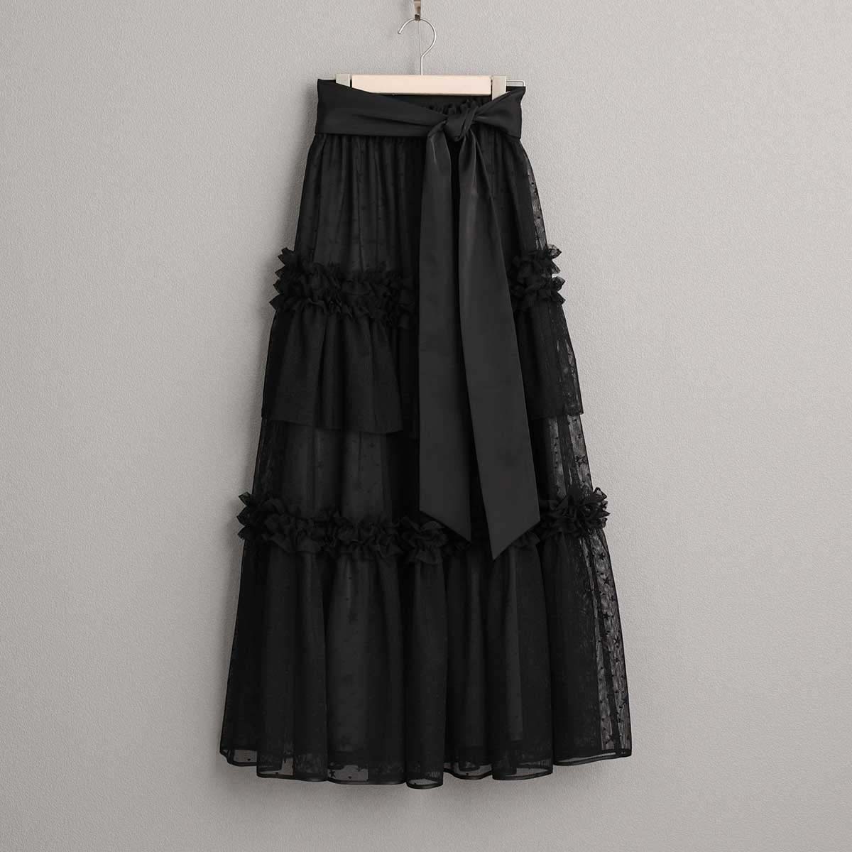 4月中旬~下旬お届け予定『Stella tulle』 Tiered skirt 【全2色】の画像