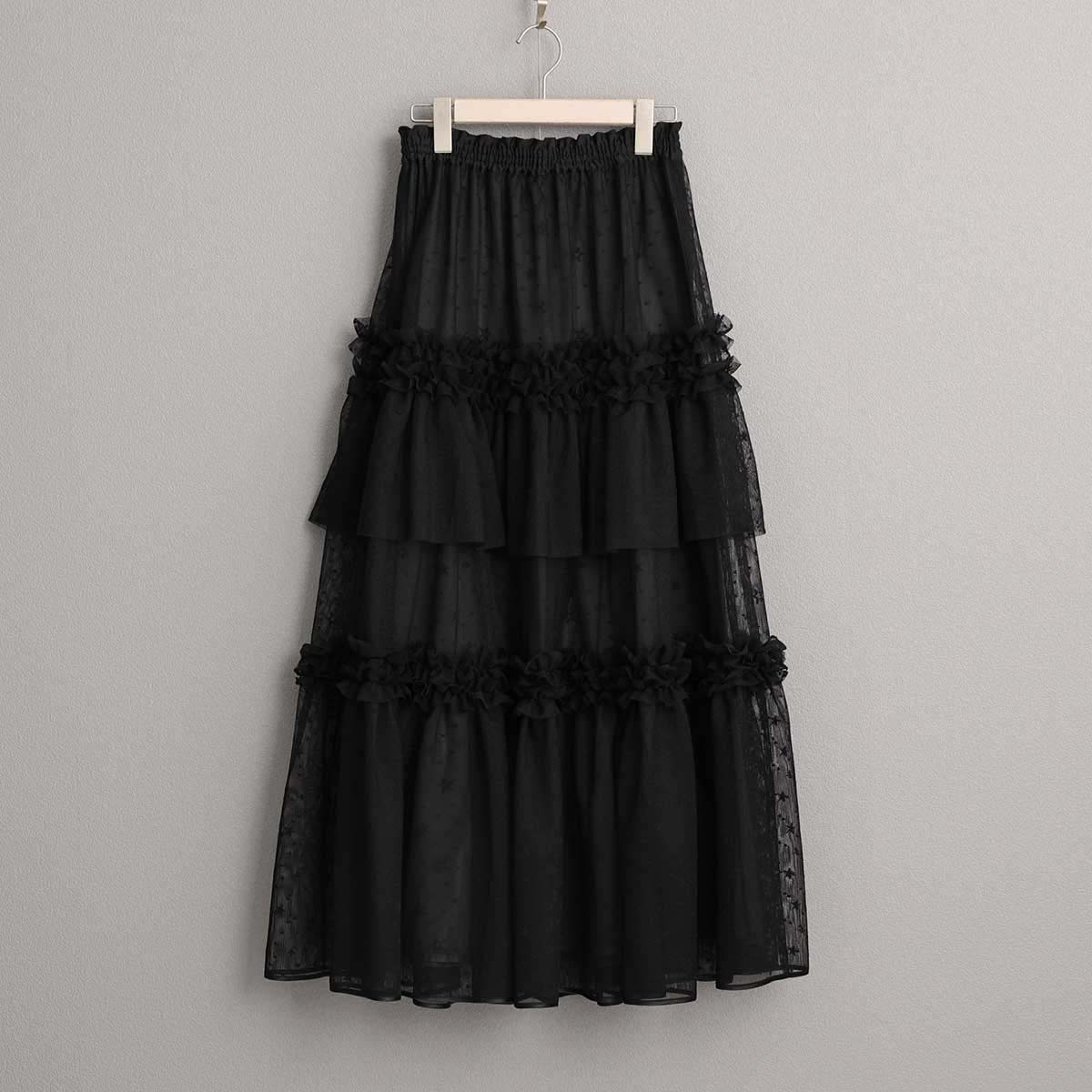 4月中旬~下旬お届け予定『Stella tulle』 Tiered skirt 【全2色】の画像