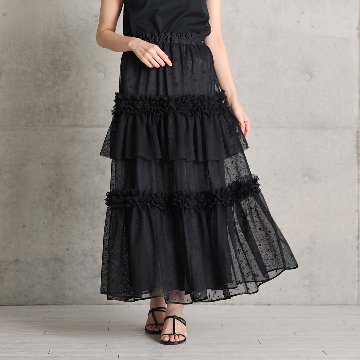 4月中旬~下旬お届け予定『Stella tulle』 Tiered skirt 【全2色】の画像