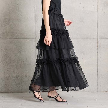 4月中旬~下旬お届け予定『Stella tulle』 Tiered skirt 【全2色】の画像