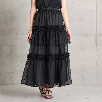 4月中旬~下旬お届け予定『Stella tulle』 Tiered skirt 【全2色】の画像