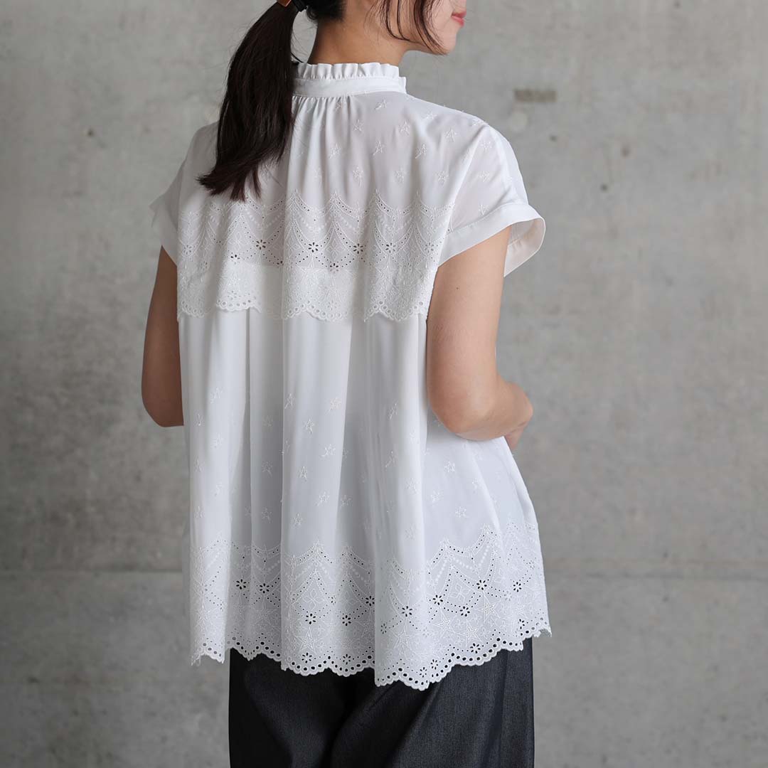 5月中旬～下旬お届け予定『Stella scallop』 french sleeve blouse【全3色】の画像