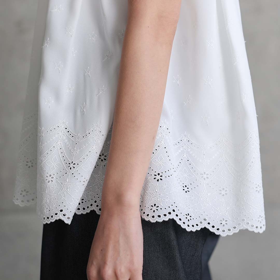 5月中旬～下旬お届け予定『Stella scallop』 french sleeve blouse【全3色】の画像