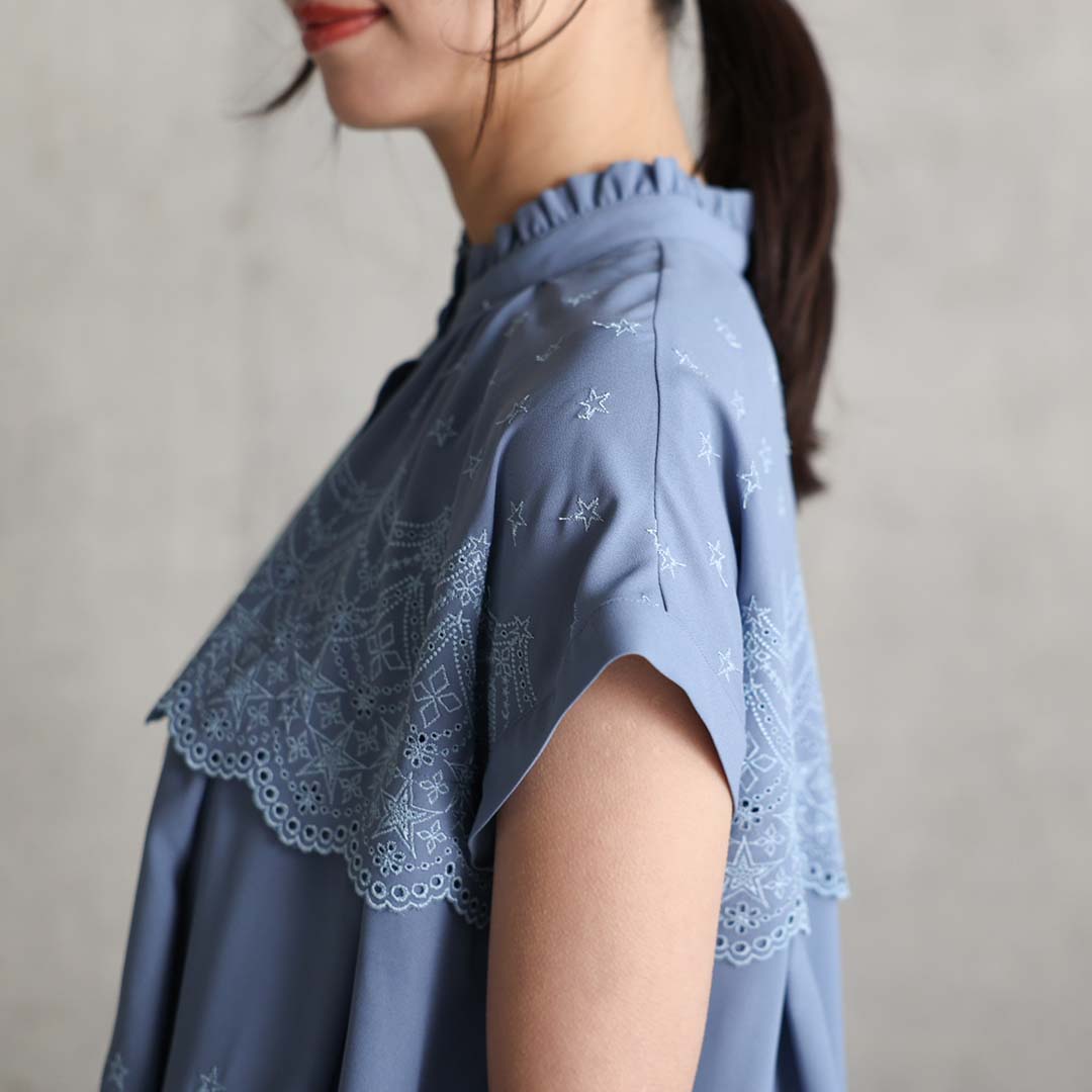 5月中旬～下旬お届け予定『Stella scallop』 french sleeve blouse【全3色】の画像