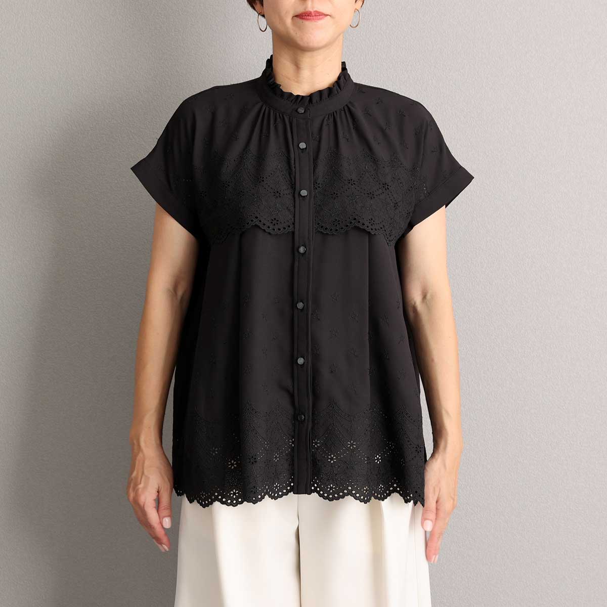 5月中旬～下旬お届け予定『Stella scallop』 french sleeve blouse【全3色】の画像