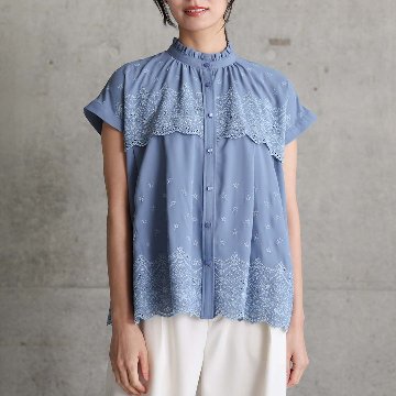 5月中旬～下旬お届け予定『Stella scallop』 french sleeve blouse【全3色】の画像