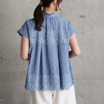 5月中旬～下旬お届け予定『Stella scallop』 french sleeve blouse【全3色】の画像