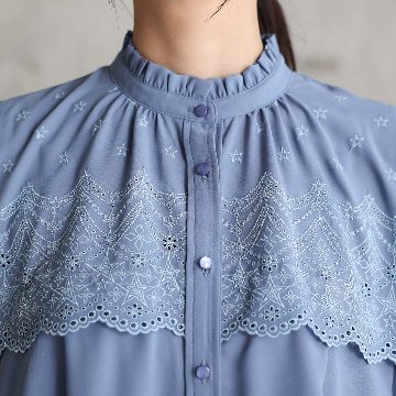 5月中旬～下旬お届け予定『Stella scallop』 french sleeve blouse【全3色】の画像