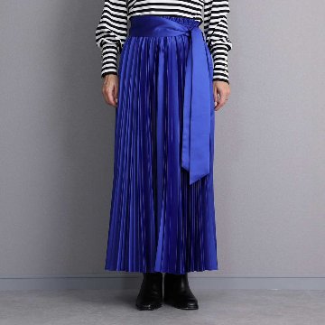 『Function satin pleats』 long skirt SAPPHIREの画像