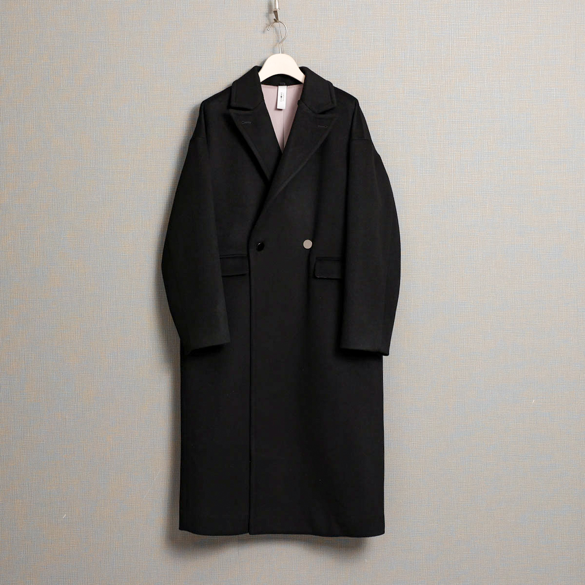 『Pure cashmere』 Over chester coat　BLACKの画像