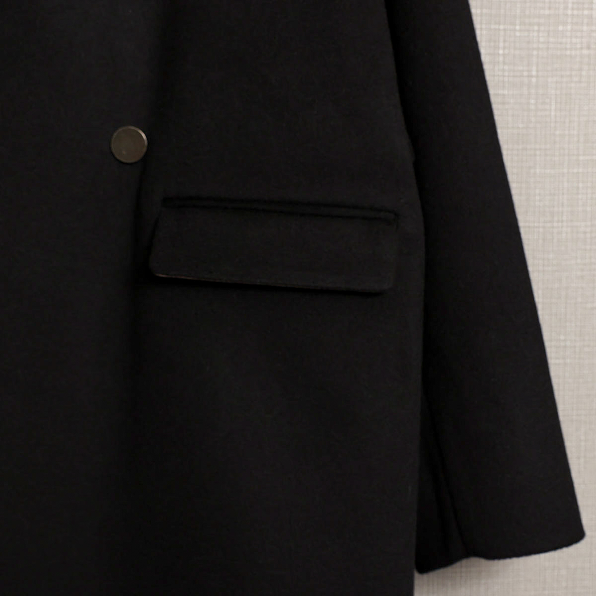 『Pure cashmere』 Over chester coat　BLACKの画像