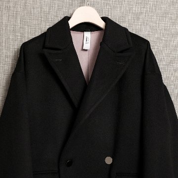 『Pure cashmere』 Over chester coat　BLACKの画像