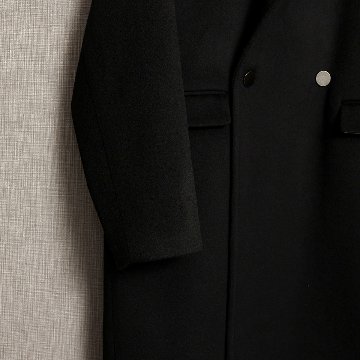 『Pure cashmere』 Over chester coat　BLACKの画像