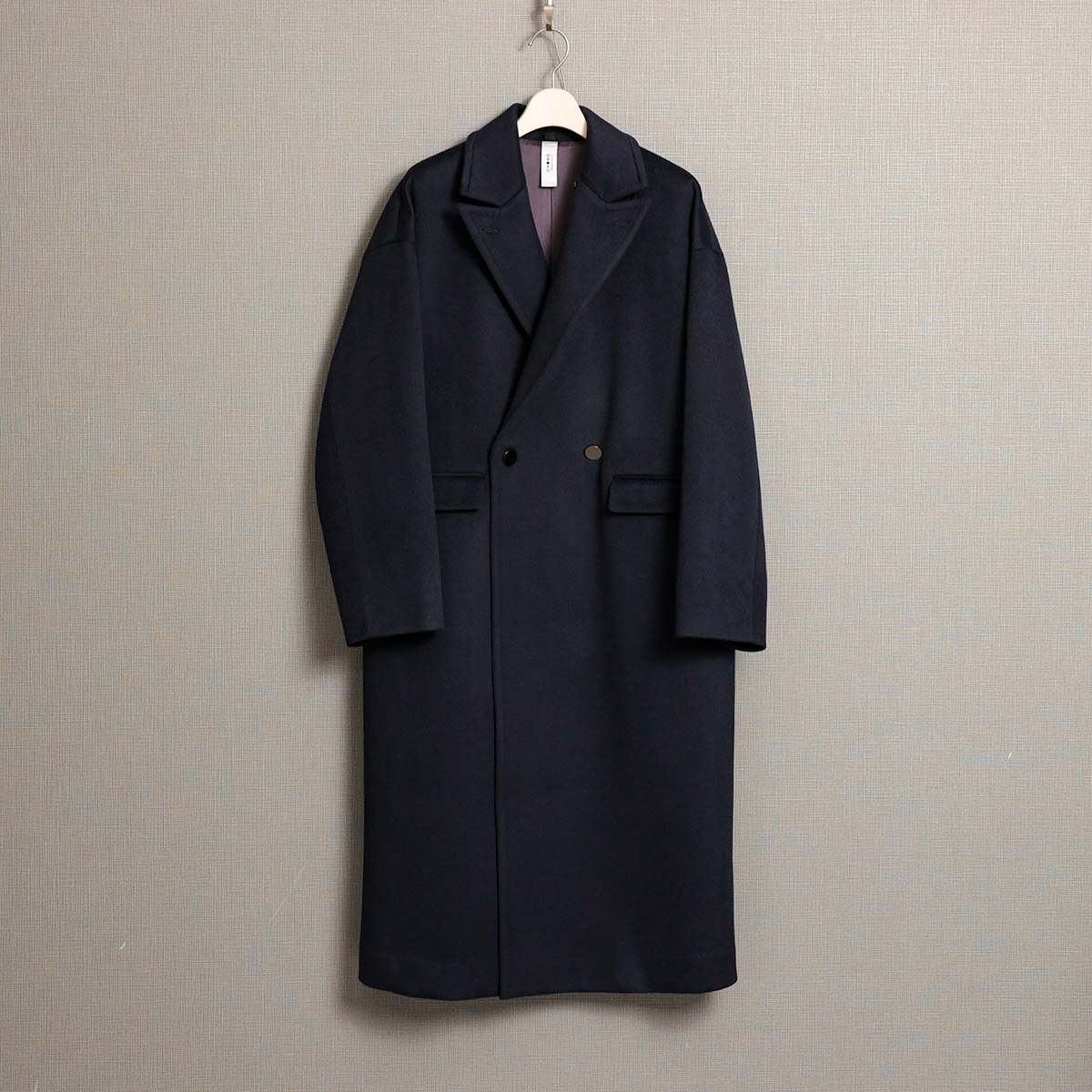 『Pure cashmere』 Over chester coat　NAVYの画像