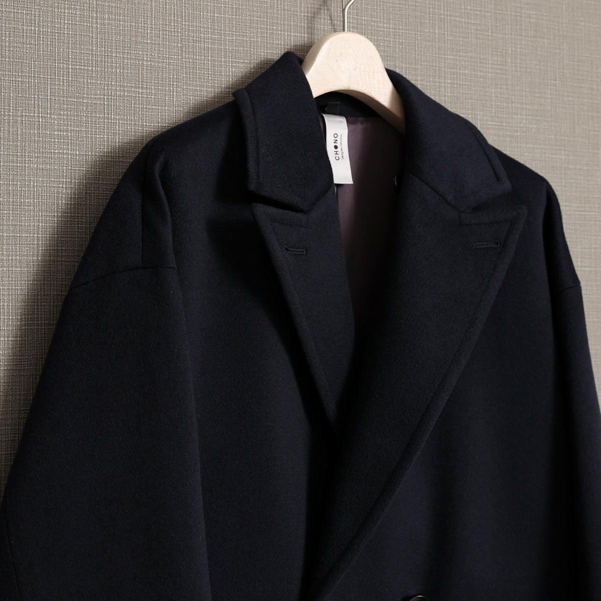 『Pure cashmere』 Over chester coat　NAVYの画像