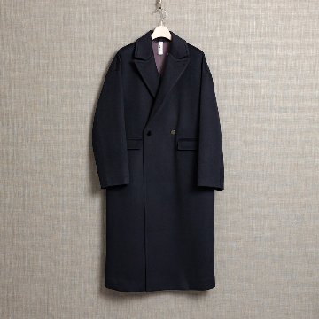 『Pure cashmere』 Over chester coat　NAVYの画像