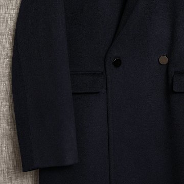 『Pure cashmere』 Over chester coat　NAVYの画像