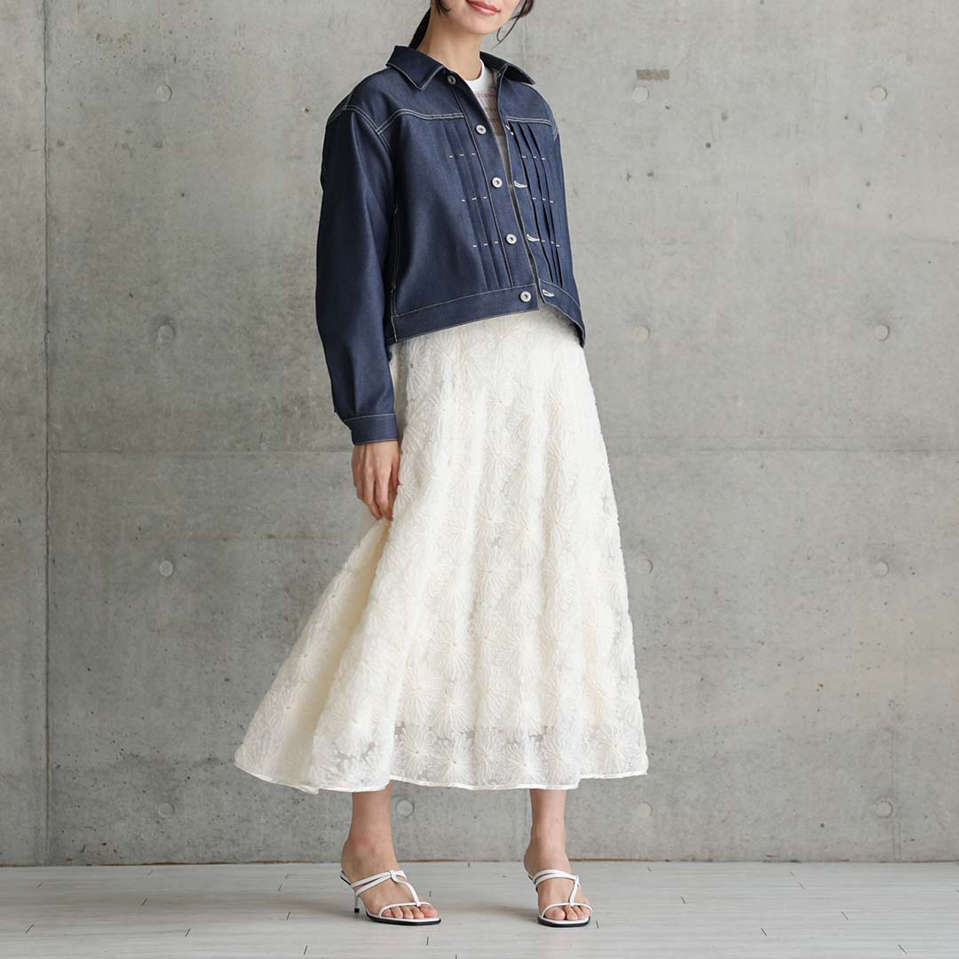 4月上旬お届け予定『Couturière』 Flare skirt　ECRUの画像