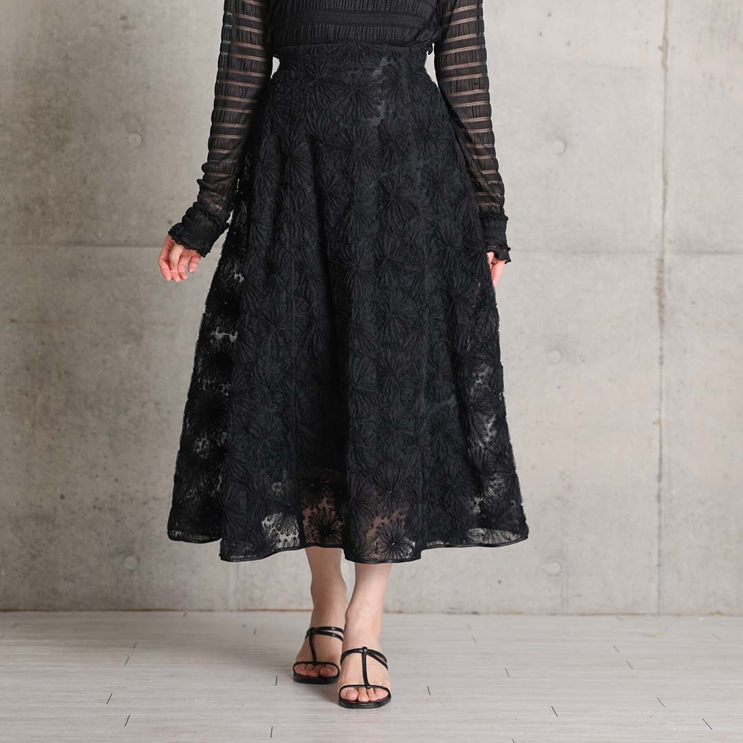 4月上旬お届け予定『Couturière』 Flare skirt　BLACKの画像