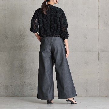 4月上旬お届け予定『Dress Denim』 Tuck pants BLACKの画像