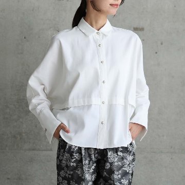 3月上旬お届け予定『Cuff links Shirts』　Dolman Sleeve Shirts　WHITEの画像