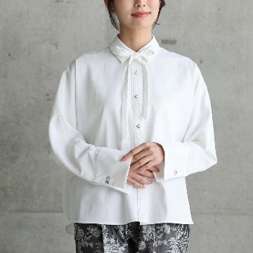 3月上旬お届け予定『Cuff links Shirts』　Dolman Sleeve Shirts　WHITEの画像