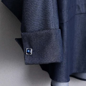 3月上旬お届け予定『Cuff links Shirts』 Dolman Sleeve Shirts　NAVY DENIMの画像