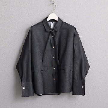 3月上旬お届け予定『Cuff links Shirts』 Dolman Sleeve Shirts BLACK DENIMの画像