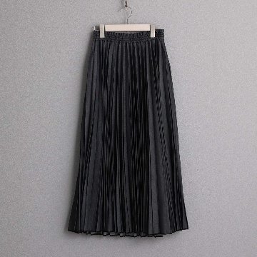 ３月上旬お届け予定 『Inflexion pleats』 Long skirt BLACK DENIMの画像