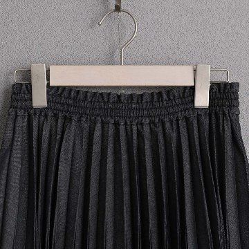 ３月上旬お届け予定 『Inflexion pleats』 Long skirt BLACK DENIMの画像