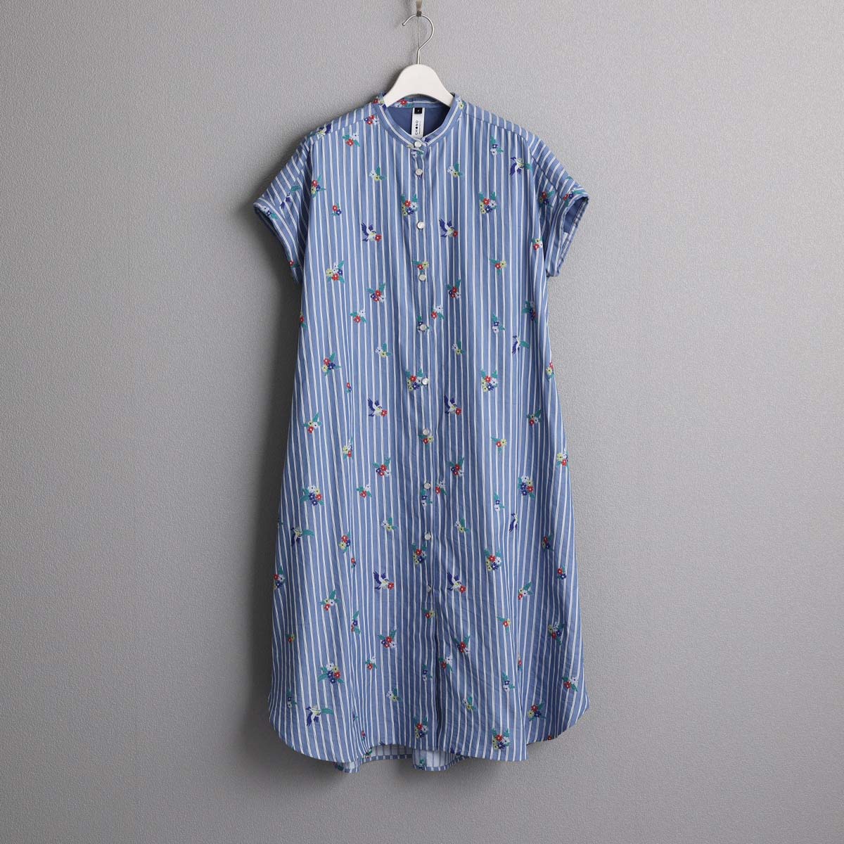 ５月上旬お届け予定『Robin stripe』 Long shirts BLUEの画像