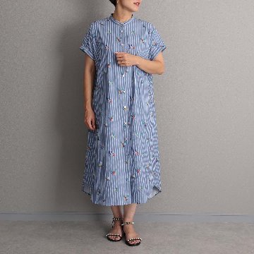 ５月上旬お届け予定『Robin stripe』 Long shirts BLUEの画像