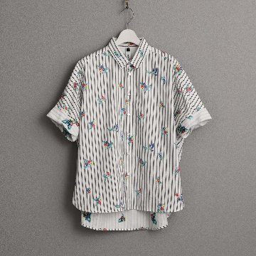 5月上旬お届け予定『Robin stripe』 Relax shirts WHITEの画像